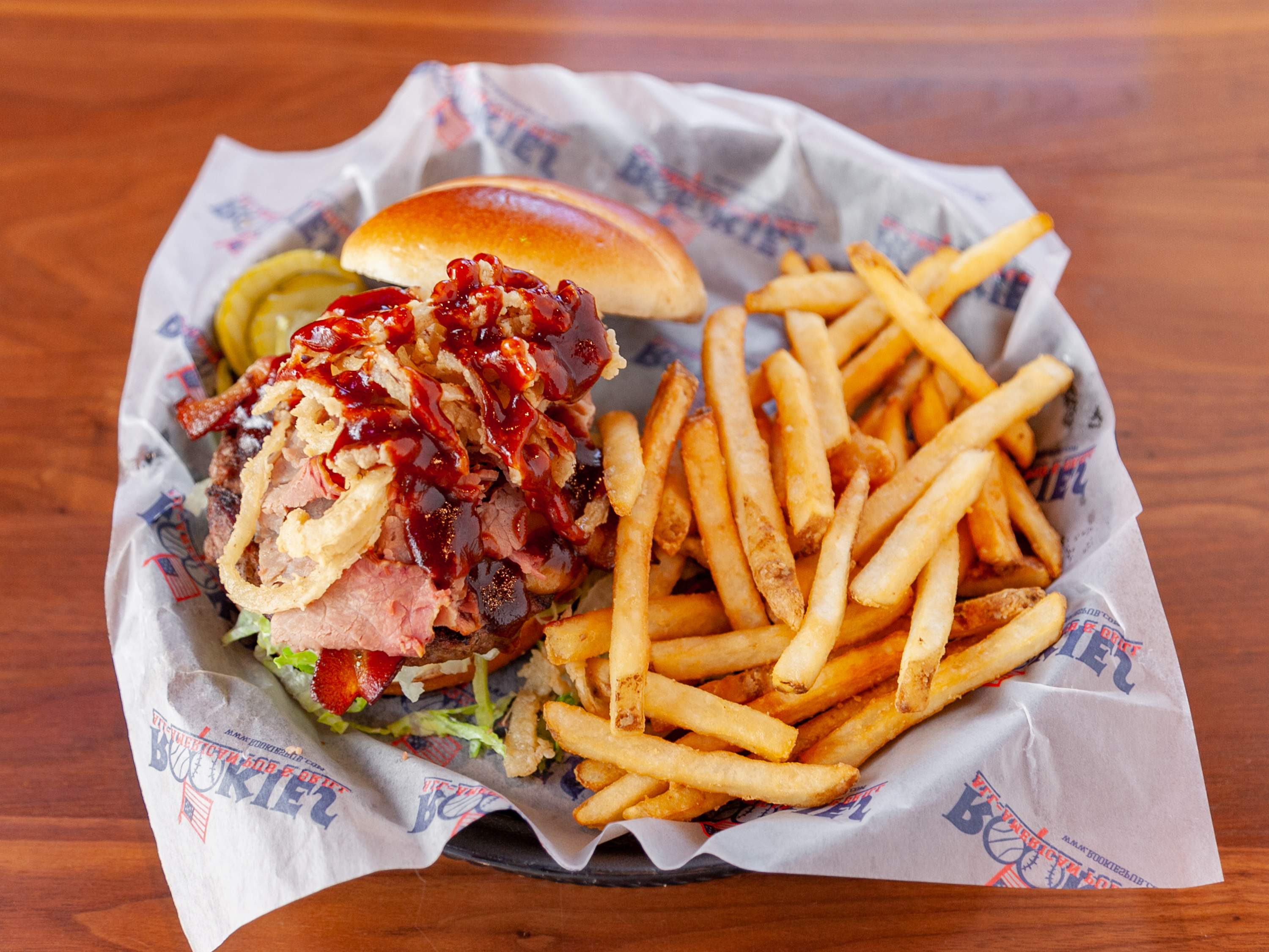 Order The Texan Burger food online from Rookies Sports Pub & Grill store, Huntley on bringmethat.com