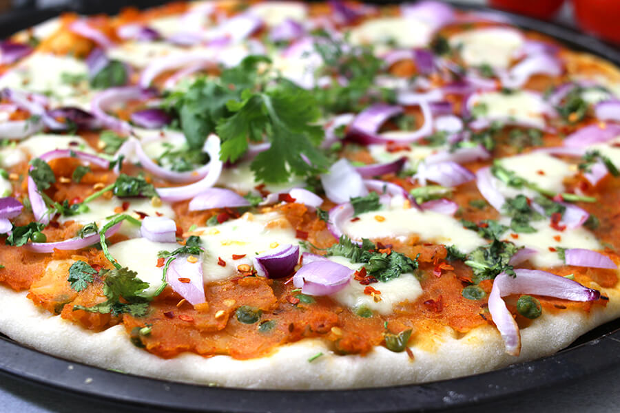 Order  Classic Bhaji Pav Pizza on Pan Pizza food online from Oasis Palace Restaurant store, Newark on bringmethat.com