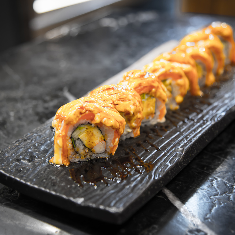 Order Spicy Salmon Roll food online from Asian Tea House store, Rensselaer on bringmethat.com