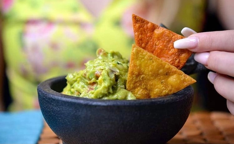Order Guacamole with Tricolor Chips food online from V Spot store, Brooklyn on bringmethat.com