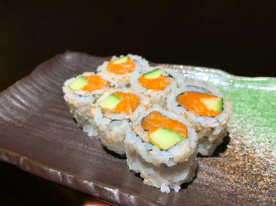 Order R11. Spicy Salmon Roll food online from Sushitoo Express store, Gibsonia on bringmethat.com