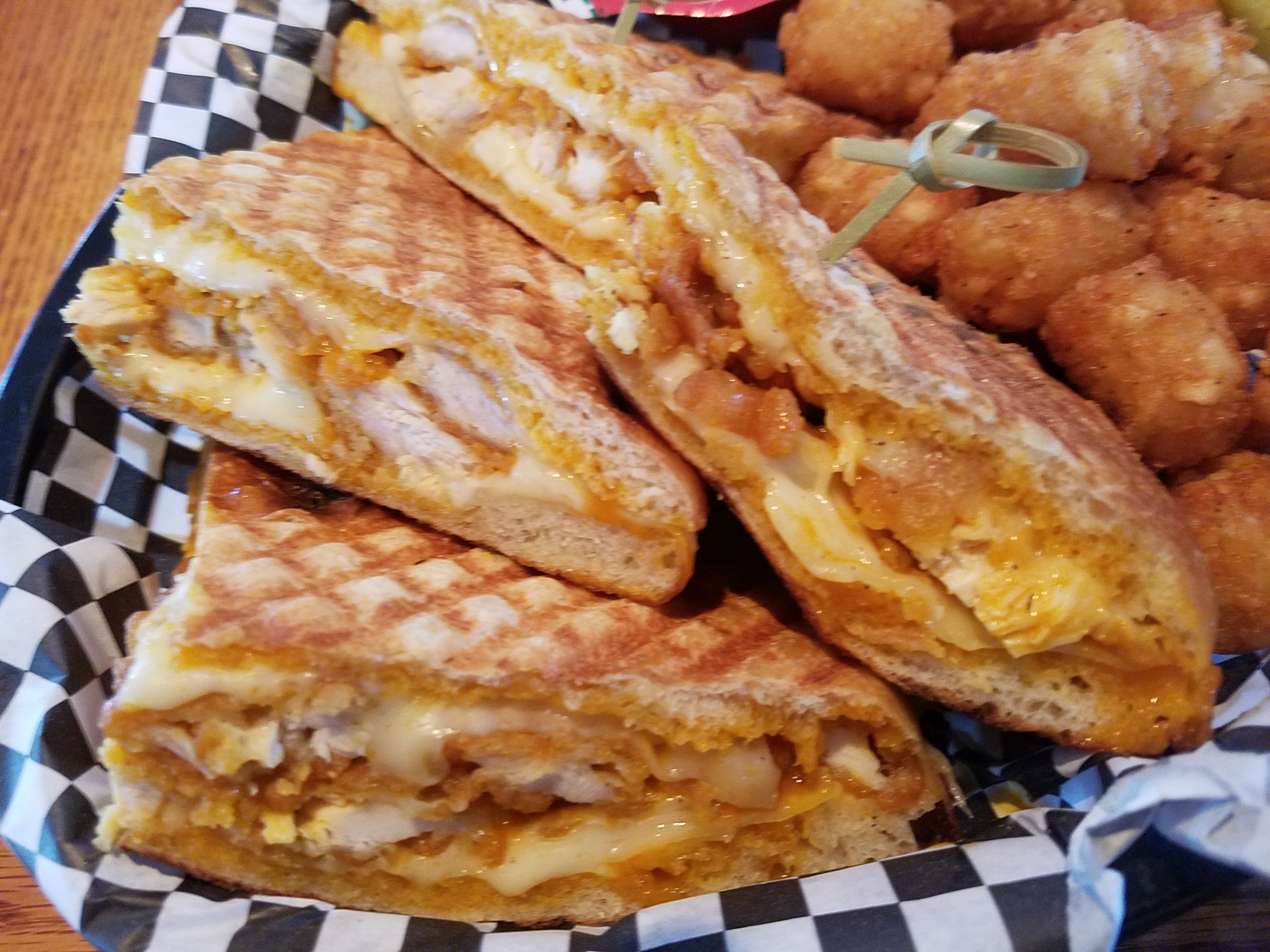 Order Gold Dust Chicken Panini food online from Pizza Boys store, New York Mills on bringmethat.com