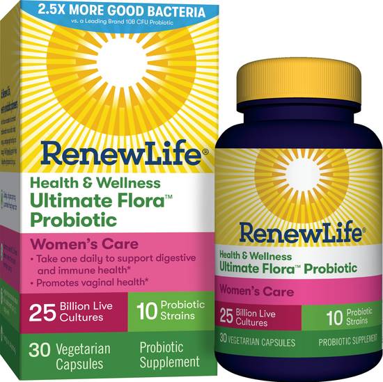 Order Renew Life Adult Ultimate Flora Women's Care Probiotic Supplement Vegetarian Capsules (30 ct) food online from Rite Aid store, EUGENE on bringmethat.com