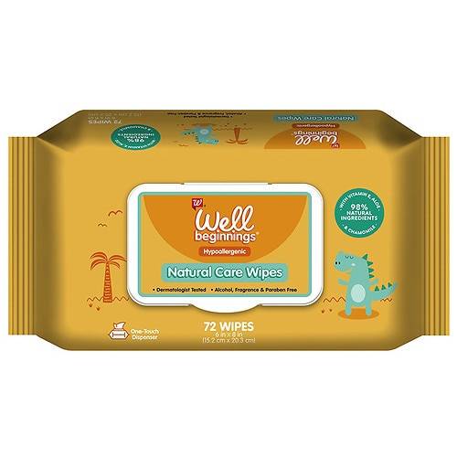 Order Well Beginnings Natural Care Baby Wipes Fragrance Free - 72.0 ea food online from Walgreens store, FAIRBANKS on bringmethat.com