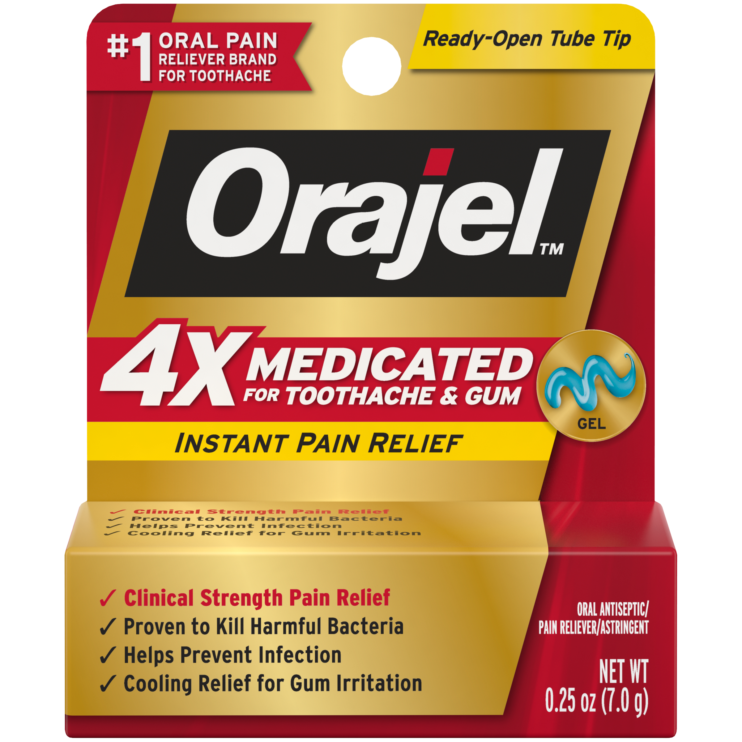 Order Orajel Oral Pain Reliever Fast-Acting Gel, Triple Medicated - 0.25 oz food online from Rite Aid store, MILLER PLACE on bringmethat.com