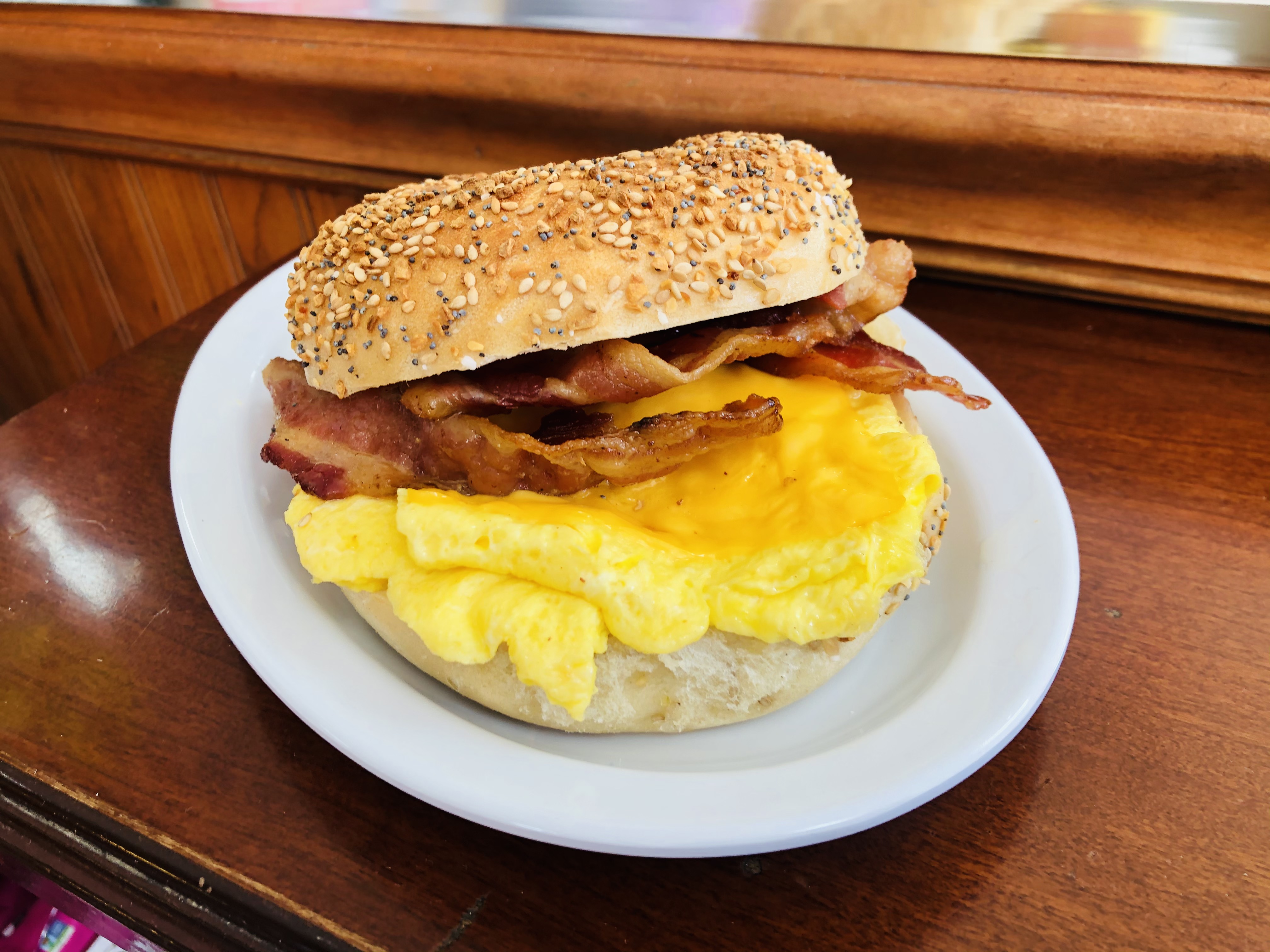 Order Bacon, Egg, & Cheese food online from Bagels and brew store, Astoria on bringmethat.com