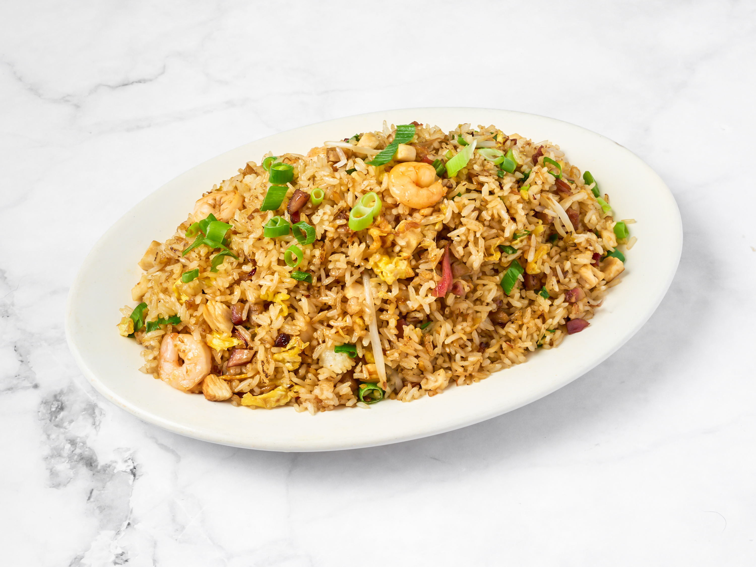 Order House Special Fried Rice food online from Tang's Chinese Restaurant store, Grayslake on bringmethat.com