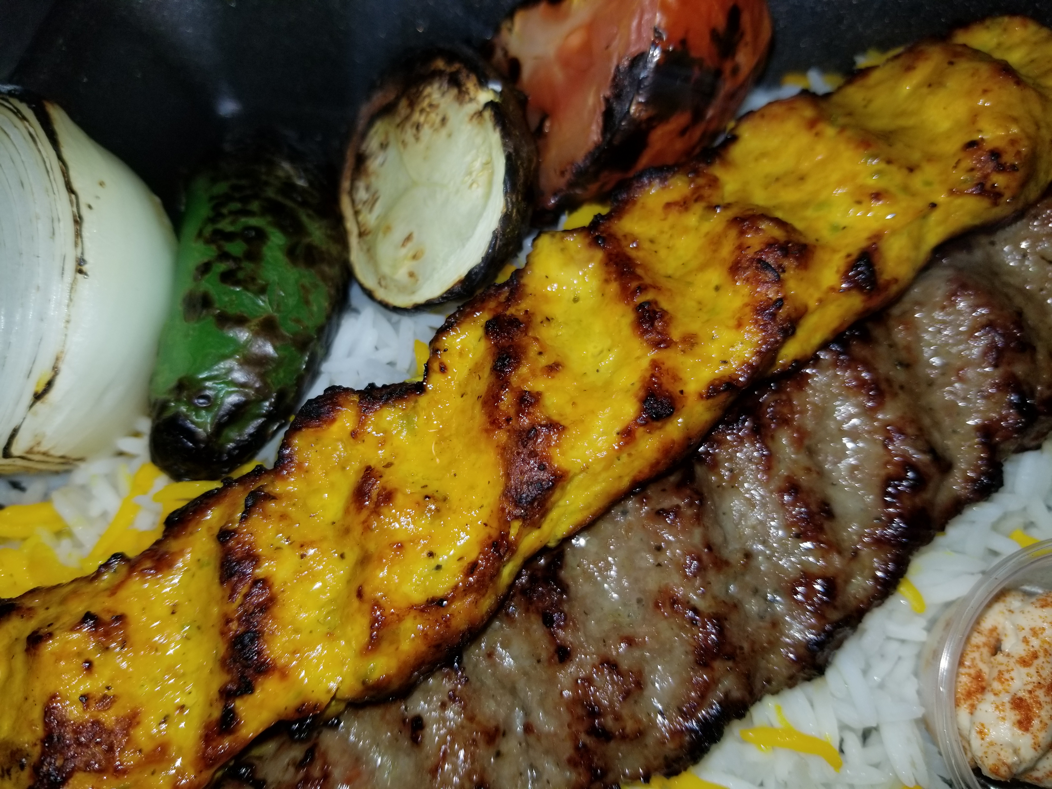Order Beef and Chicken Koobideh Combo food online from Kababe Grill store, Northridge on bringmethat.com