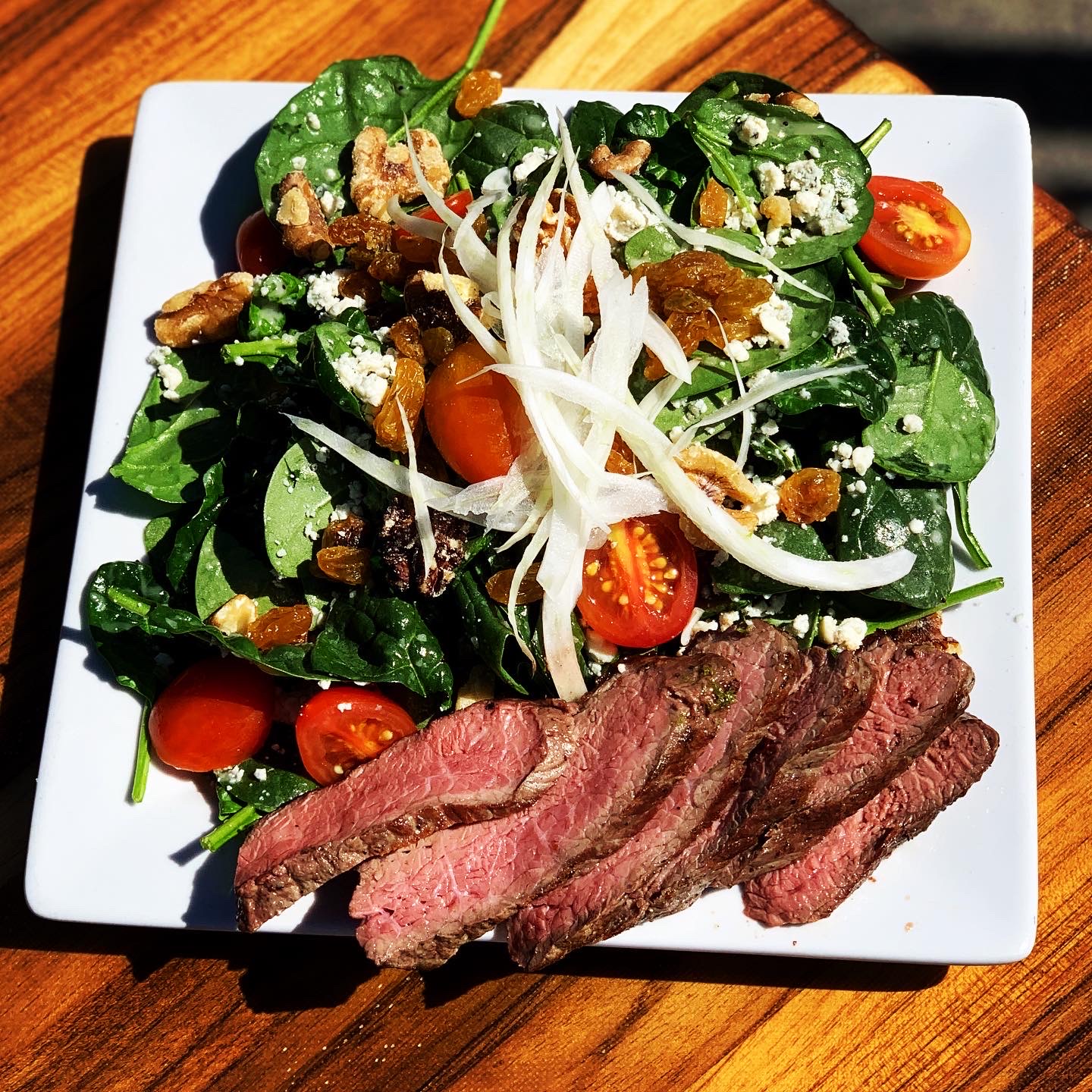 Order Spinach and Steak Salad food online from Knotty Barrel store, San Diego on bringmethat.com