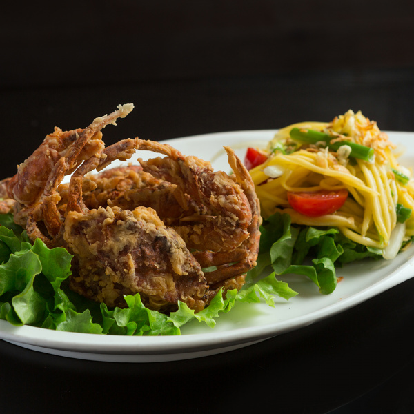 Order F2. Fried Soft Shell Crab with Mango Salad food online from Noodies thai kitchen store, New York on bringmethat.com