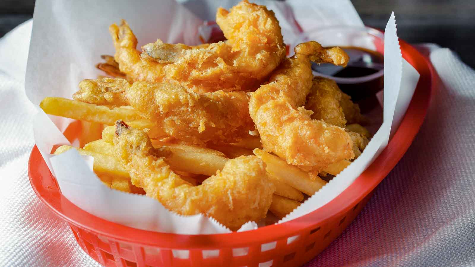 Order 9. Fried Shrimp (7 Pieces) food online from The Cajun Crab store, Long Beach on bringmethat.com