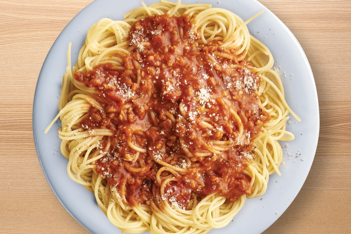 Order Small Spaghetti with Meat Sauce food online from Fazolis Italian Restaurant store, Olathe on bringmethat.com