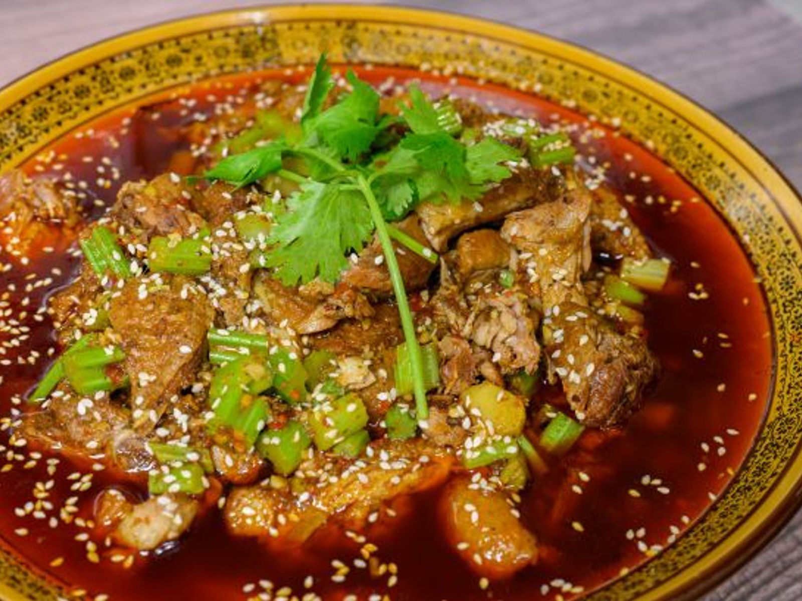 Order Roasted Duck W. Chefs Special Sauce 成都特色冒鸭 food online from Lao Sze Chuan Chinese Restaurant store, Champaign on bringmethat.com