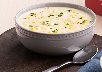 Order Corn Chowder Cup food online from Mimi Café store, Fountain Valley on bringmethat.com