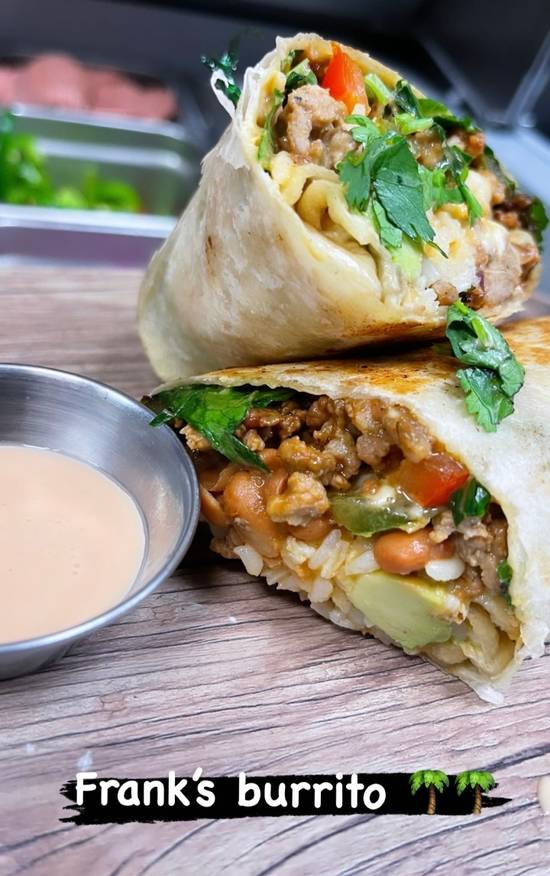 Order Frank's Burrito food online from Punta Cana Latin Grill store, Athens on bringmethat.com