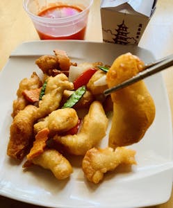 Order E01. Sweet & Sour Chicken food online from Andorra Ping Pong Restaurant store, Philadelphia on bringmethat.com