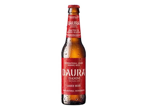 Order Daura Damm Crafted to Remove Gluten Lager Beer - 6x 11.2oz Bottles food online from Goody Goody Liquor Parent store, Dallas on bringmethat.com