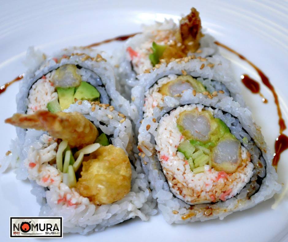 Order T2. Shrimp Tempura Roll food online from Nomura Sushi store, Los Angeles on bringmethat.com