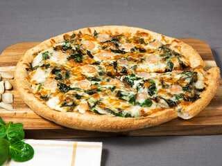 Order Alfredo Shrimp Pizza - Personal 8'' food online from Sarpino's Pizzeria  store, Northbrook on bringmethat.com
