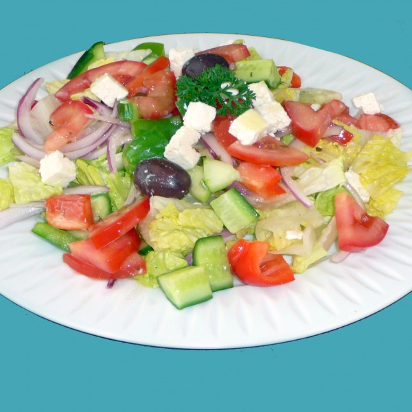 Order Greek Salad food online from North Beach Gyros store, San Francisco on bringmethat.com
