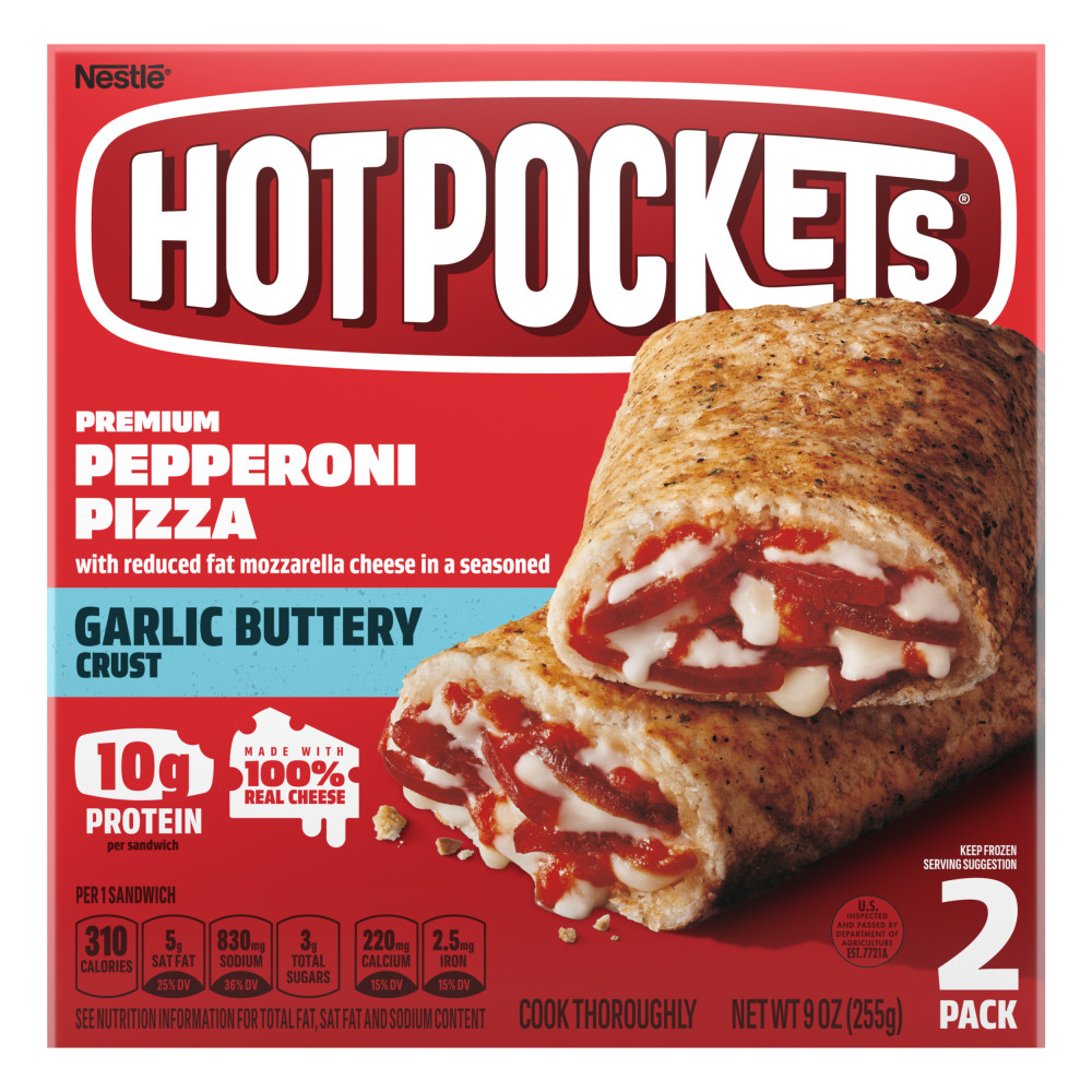 Order Hot Pockets Frozen Sandwiches, Premium Pepperoni Pizza - 9 oz food online from Bartell store, Edmonds on bringmethat.com