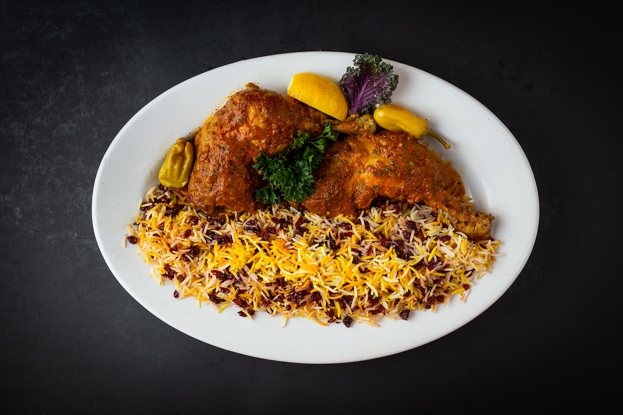 Order Zereshk Polo with Chicken Dinner food online from Persian Room Fine Wine and Kebab store, Scottsdale on bringmethat.com