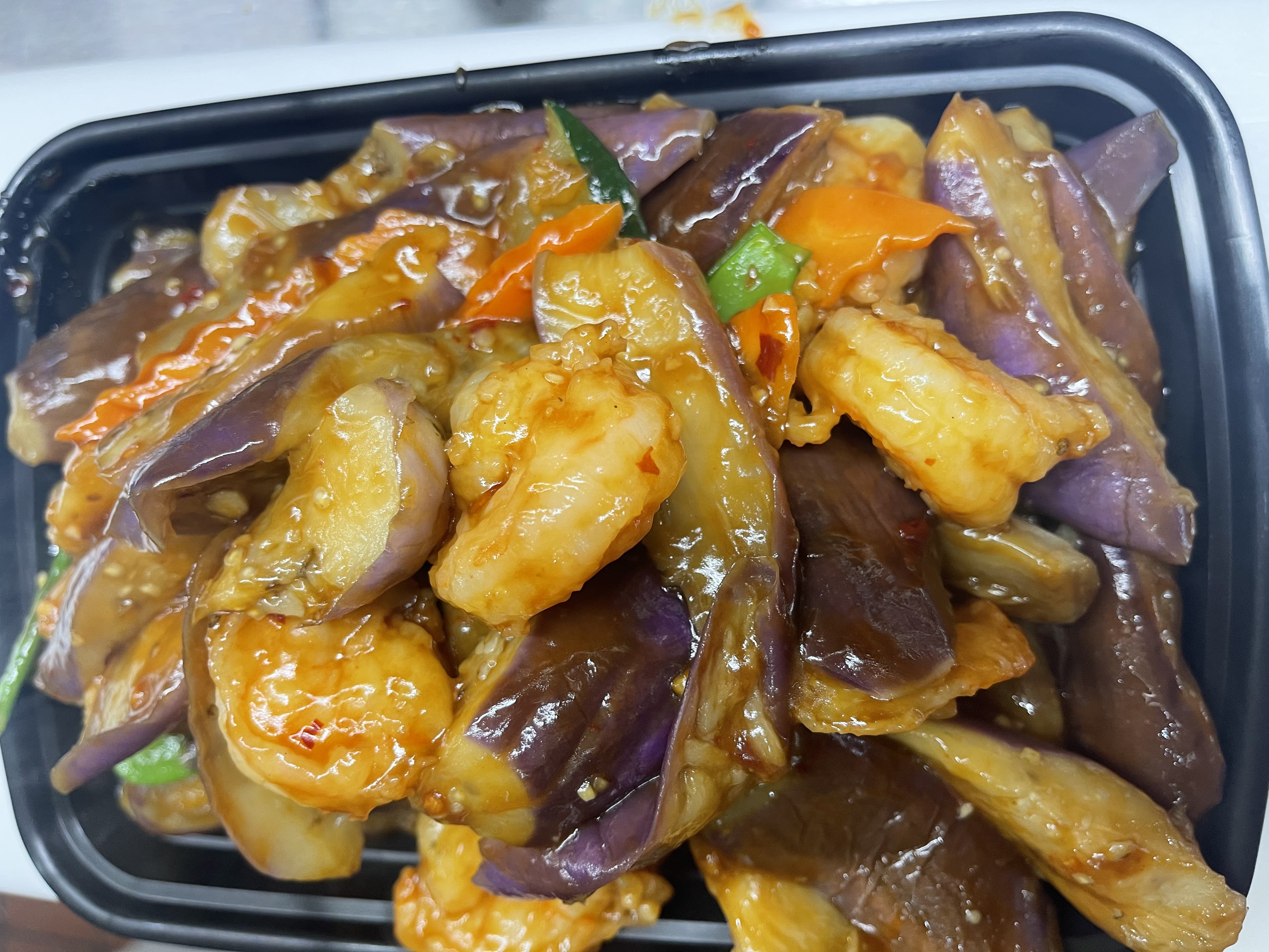 Order 113. Shrimp with Eggplant in Garlic Sauce food online from Fujian store, Wood-Ridge on bringmethat.com
