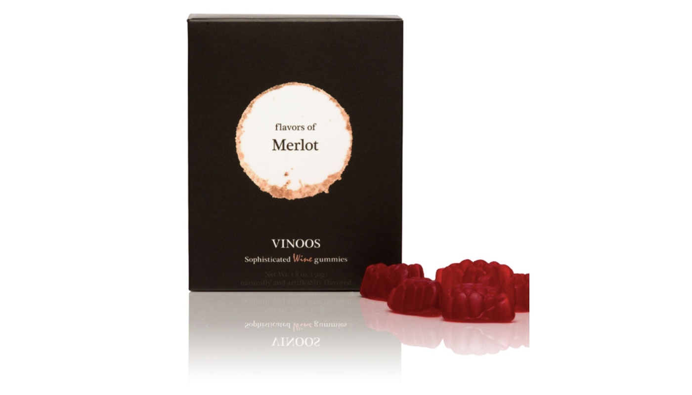 Order VINOOS Merlot Single Gift Box (77grs Bag w/ 13 pieces) food online from Fine Chocolate Club store, San Francisco on bringmethat.com
