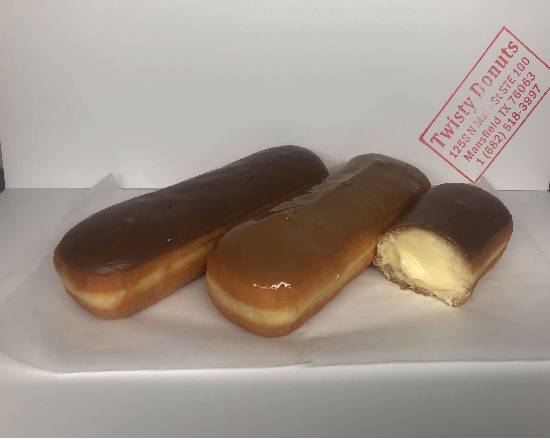 Order Eclair or Long John Donut food online from Twisty Donuts store, Mansfield on bringmethat.com