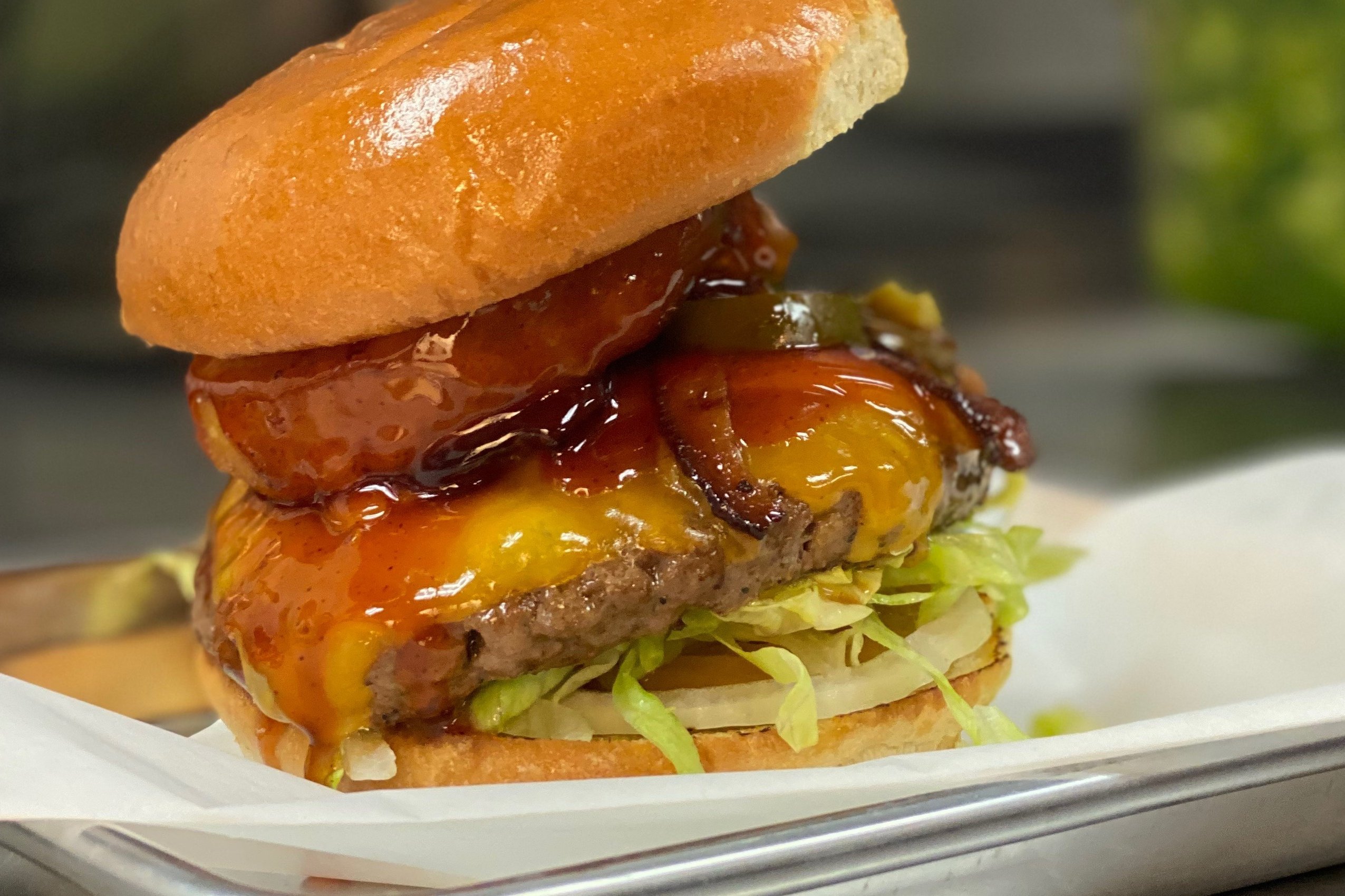 Order The Western Burger food online from Brooklyn Burgers & Subs store, Los Angeles on bringmethat.com