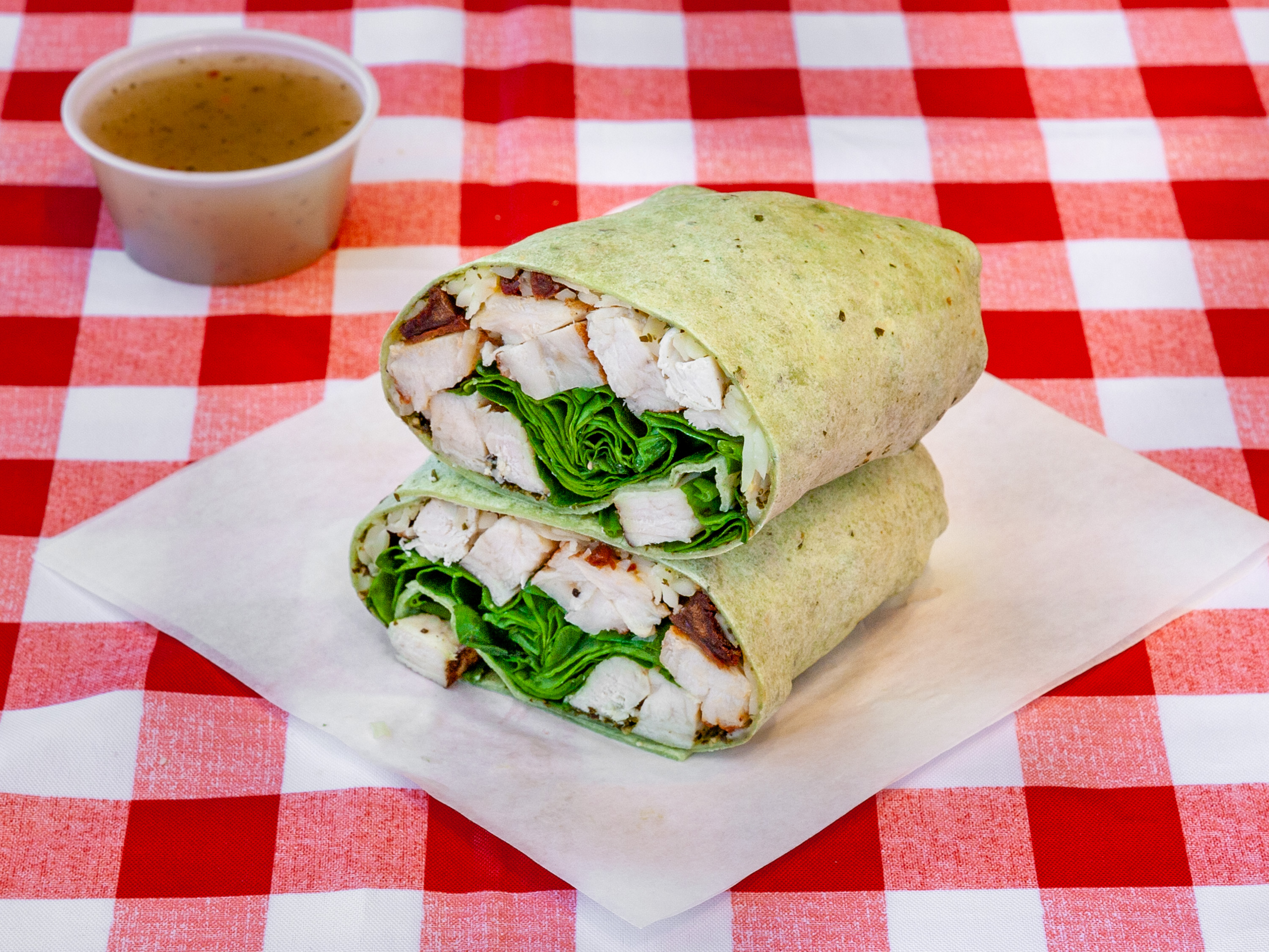 Order Pesto Chicken Wrap food online from Salad house store, Chicago on bringmethat.com