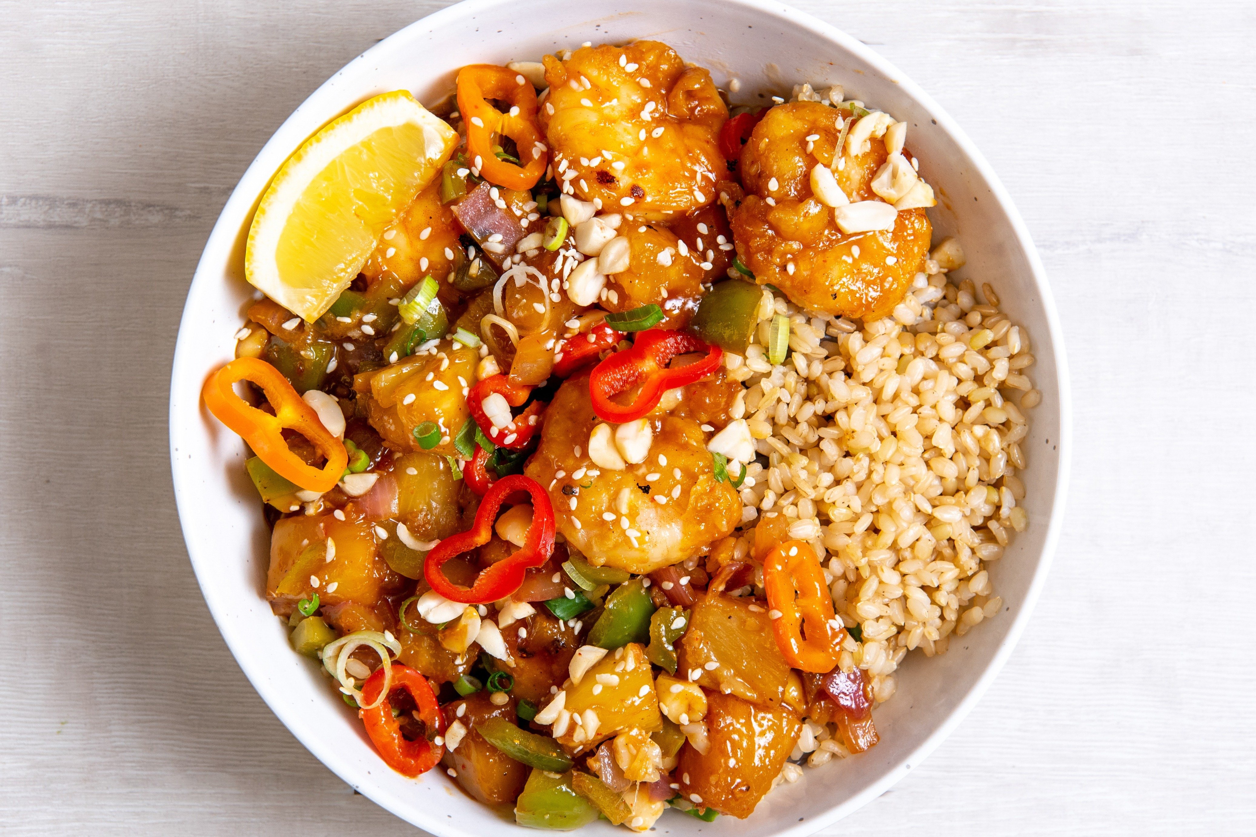 Order Sweet and Sour Chicken Bowl food online from Honest Bowls store, Houston on bringmethat.com