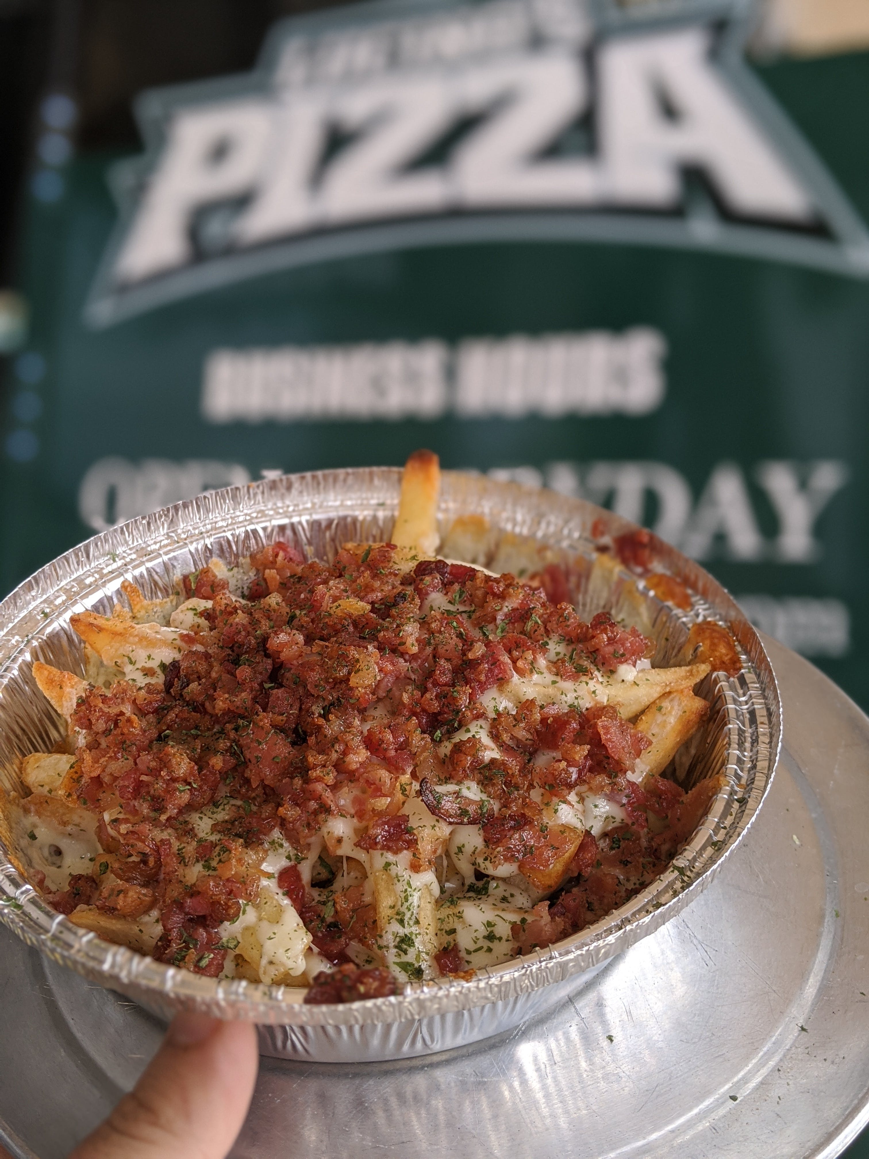 Order Bacon Cheese Fries - Appetizer food online from Lucino Pizza store, Las Vegas on bringmethat.com