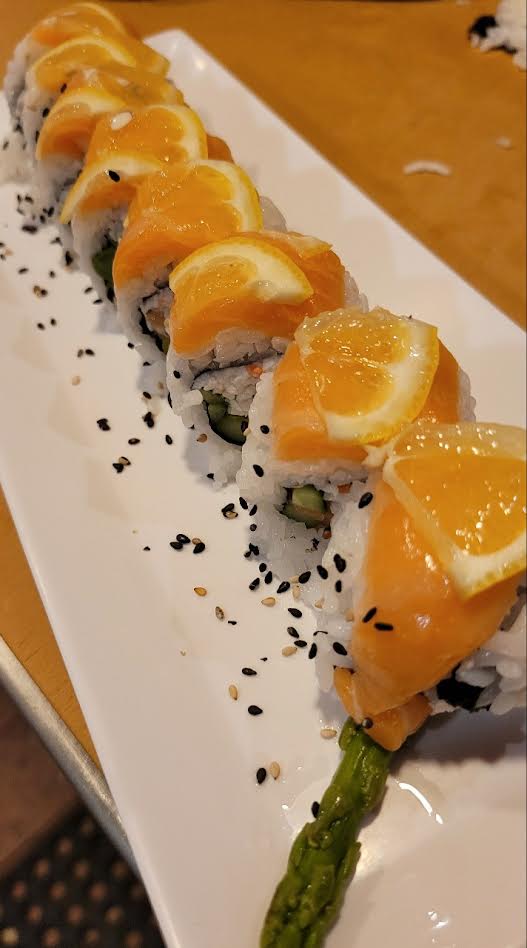Order Salmon Asparagus Roll food online from Jin Sushi store, Downey on bringmethat.com