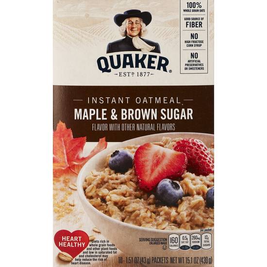 Order Quaker Instant Oatmeal Maple And Brown Sugar food online from Cvs store, LITTLE ROCK on bringmethat.com