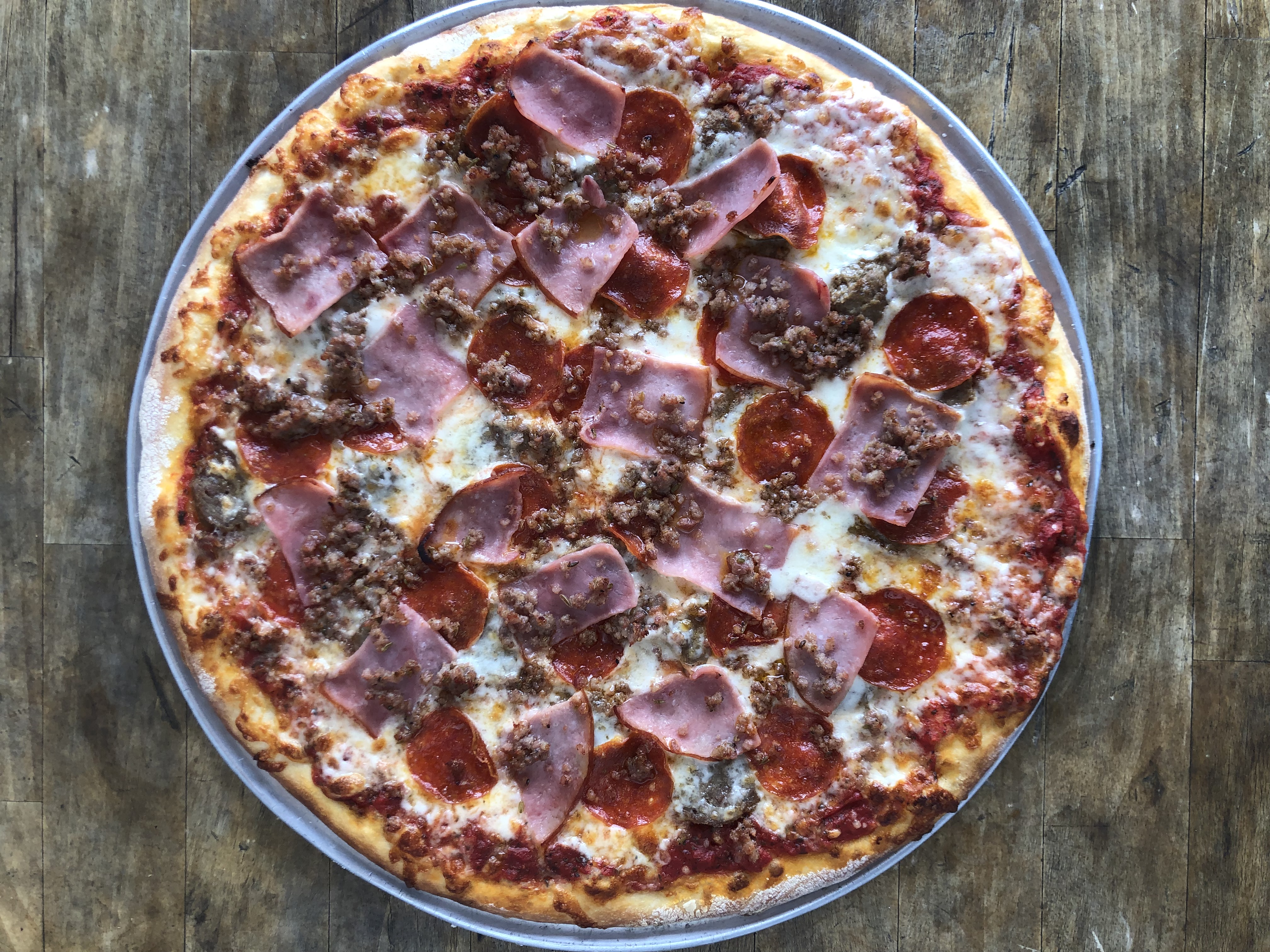 Order Meat Lover Pizza food online from Hard Times Pizza Co. store, Los Angeles on bringmethat.com