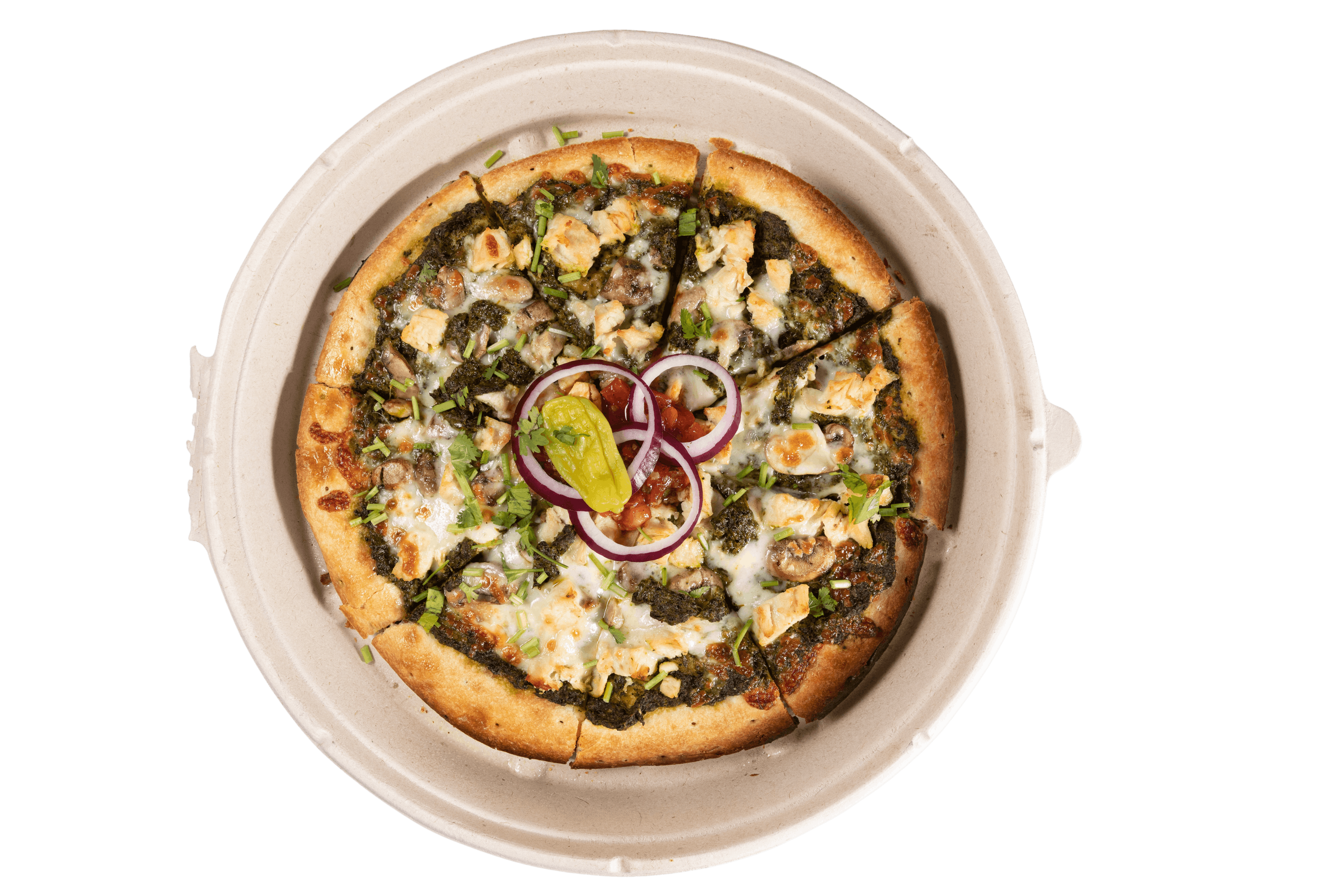 Order Green Angry Thai Pizzadilla - Regular food online from Pitsa store, Glen Allen on bringmethat.com