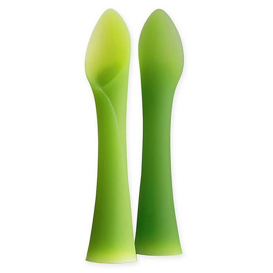 Order Olababy® Baby Training Spoons in Green (Set of 2) food online from Bed Bath & Beyond store, Lancaster on bringmethat.com