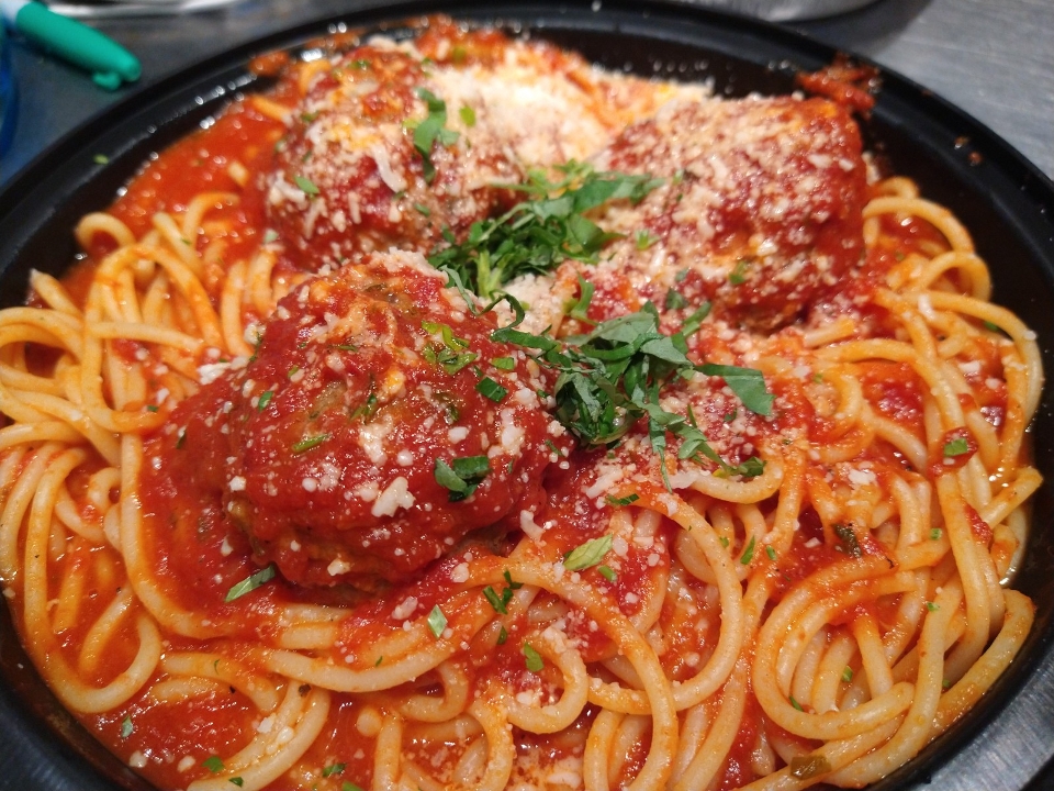Order Spaghetti & Meatballs food online from Hartsdale House Of Pizza store, Hartsdale on bringmethat.com
