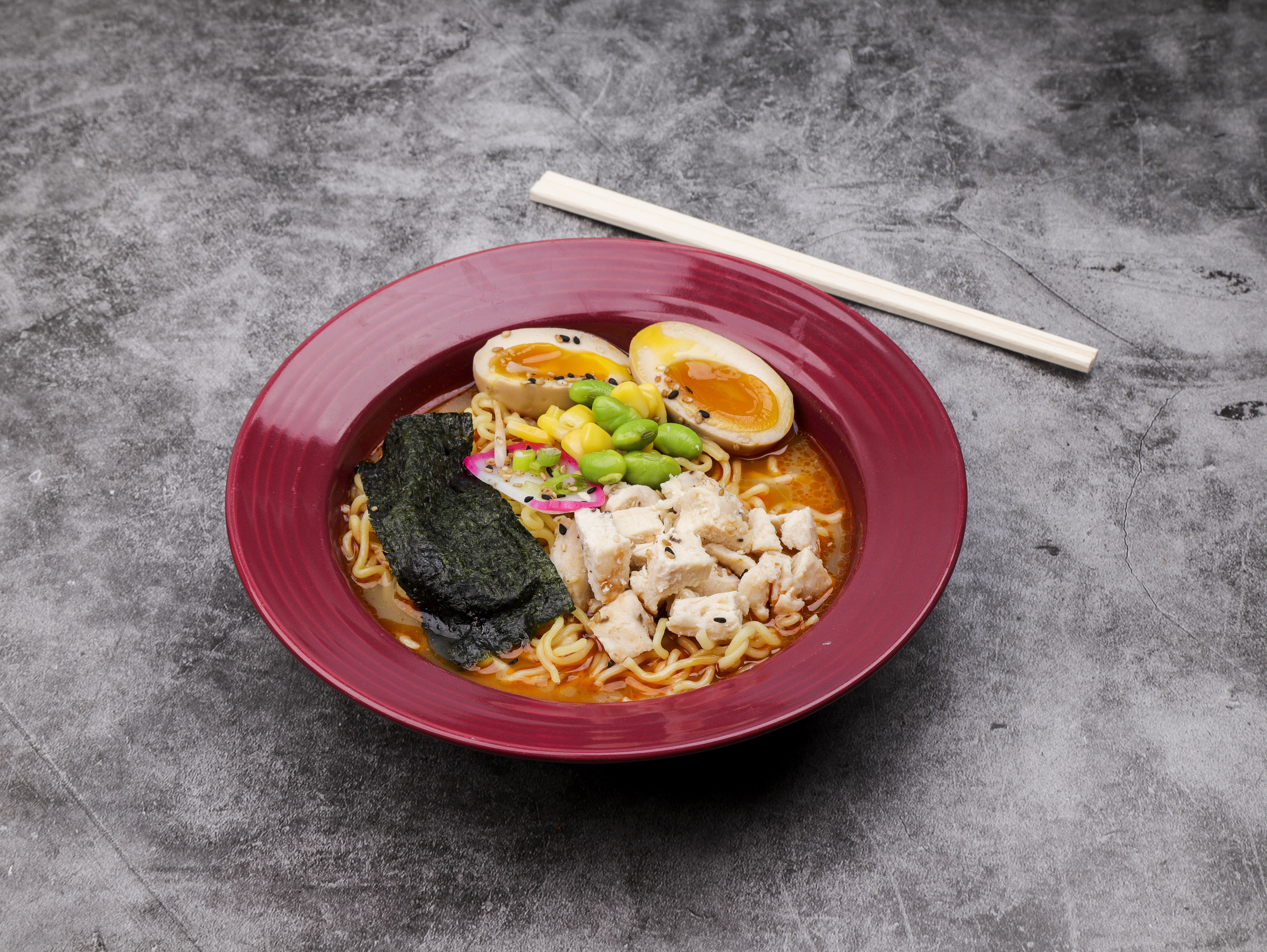 Order Spicy Chicken Ramen food online from Fusion Poke store, Milwaukee on bringmethat.com