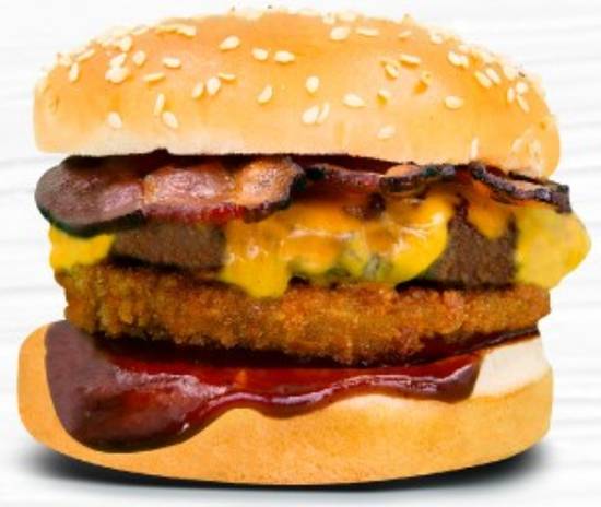 Order Cowboy 1/3 lb. Angus Beef Burger food online from Burgerim store, Riverside on bringmethat.com