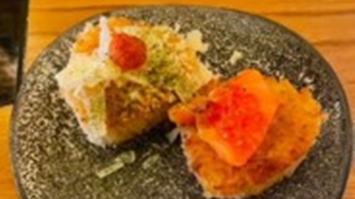 Order Yaki Onigiri (2pc)* food online from Udon Mugizo San Jose store, San Jose on bringmethat.com