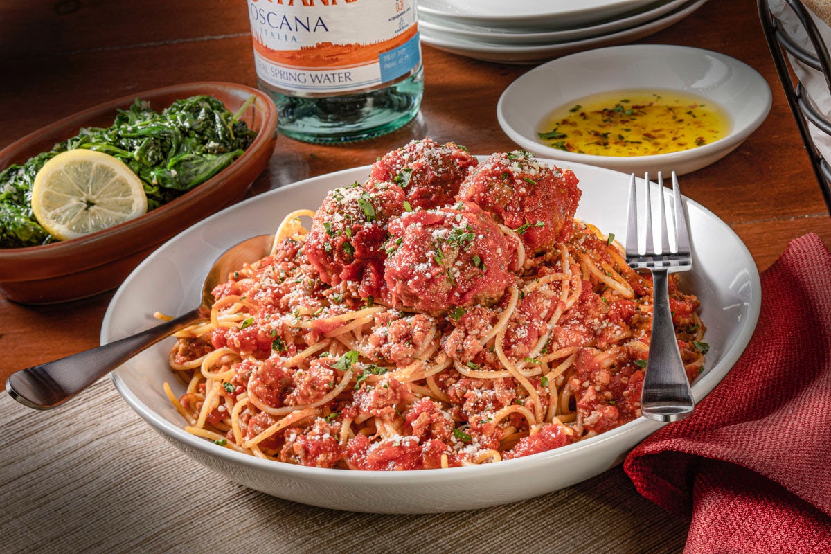 Order Spaghetti & Meatballs food online from Bertucci's store, Plymouth Meeting on bringmethat.com