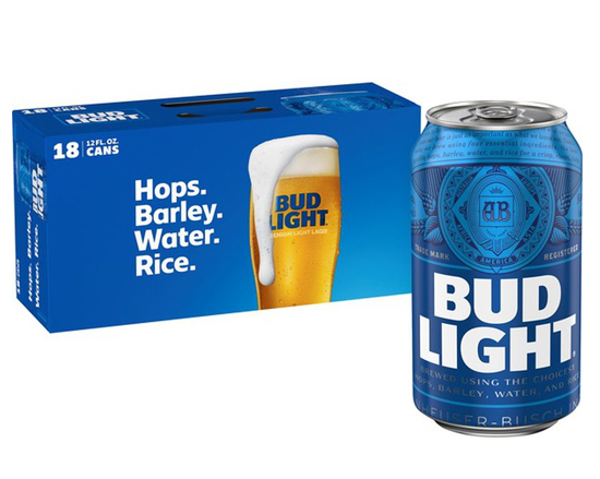 Order Budlight 18 Pack - 12 oz. Can Beer food online from Plaza Diamond Liquor store, Diamond Bar on bringmethat.com