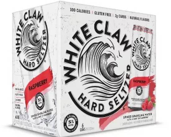 Order White Claw Raspberry, 6pk-12oz can hard seltzer (5.0% ABV) food online from Pit Stop Liquor Mart store, El Monte on bringmethat.com