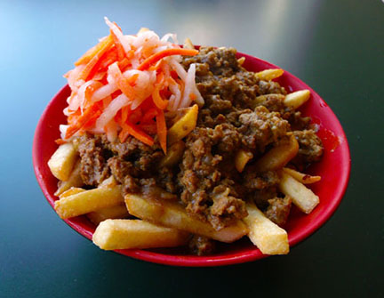 Order Beef Curry Fries food online from Bon Bon Sandwiches store, Chicago on bringmethat.com
