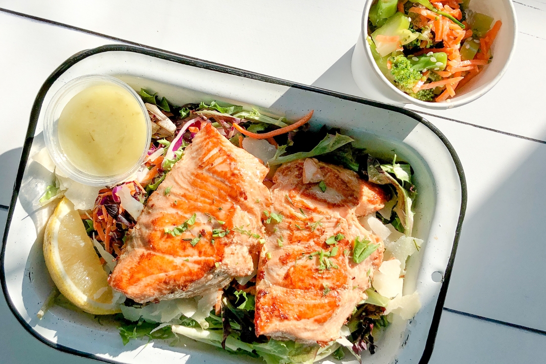Order Keto Salmon Salad food online from Brown Bag Seafood Co store, Chicago on bringmethat.com