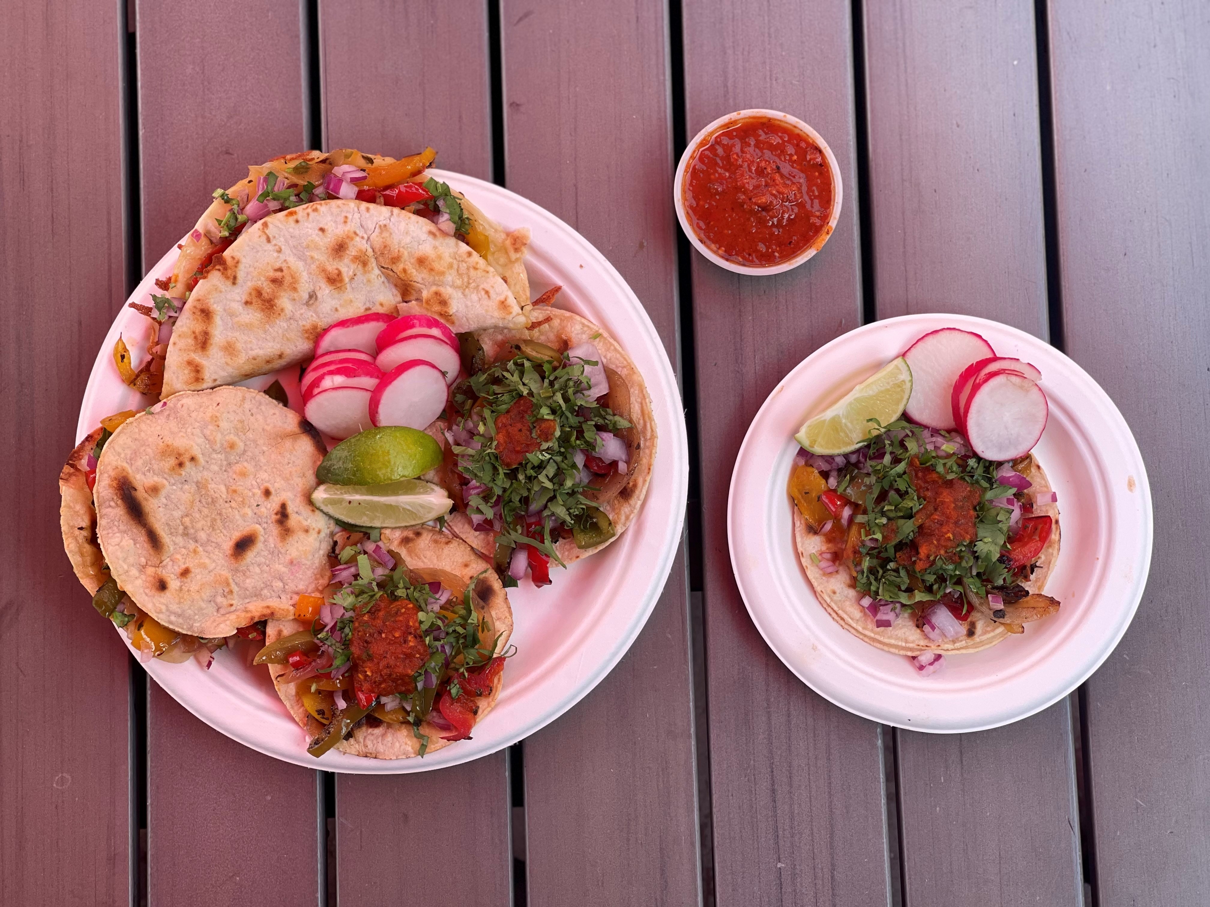 Order Veggies deluxe plate  food online from Teddy Red Tacos store, Venice on bringmethat.com