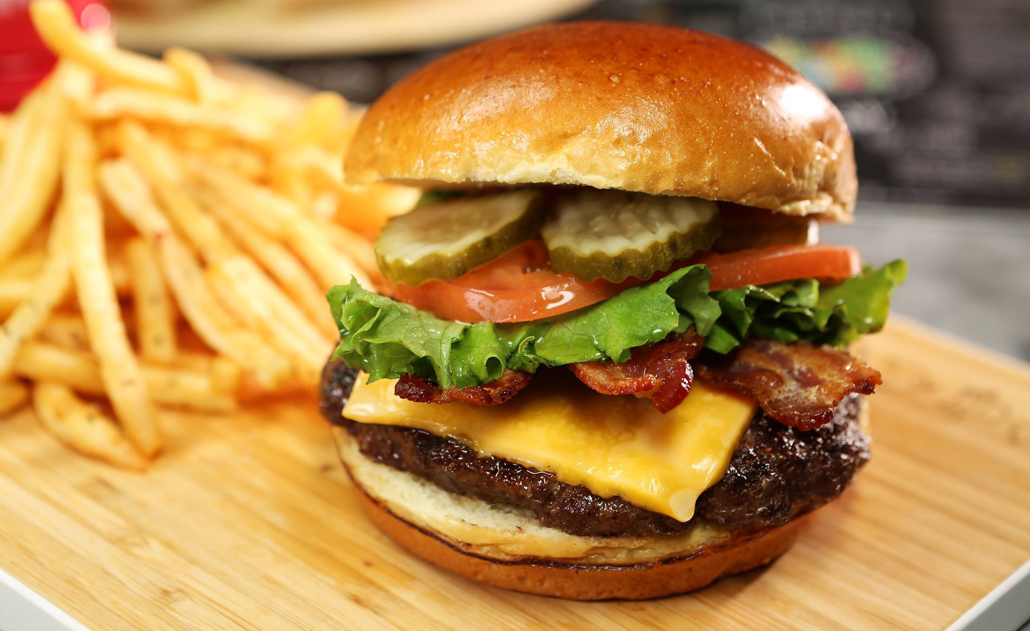 Order Angus Cheeseburger and French Fries food online from Jungle Jaks store, El Paso on bringmethat.com