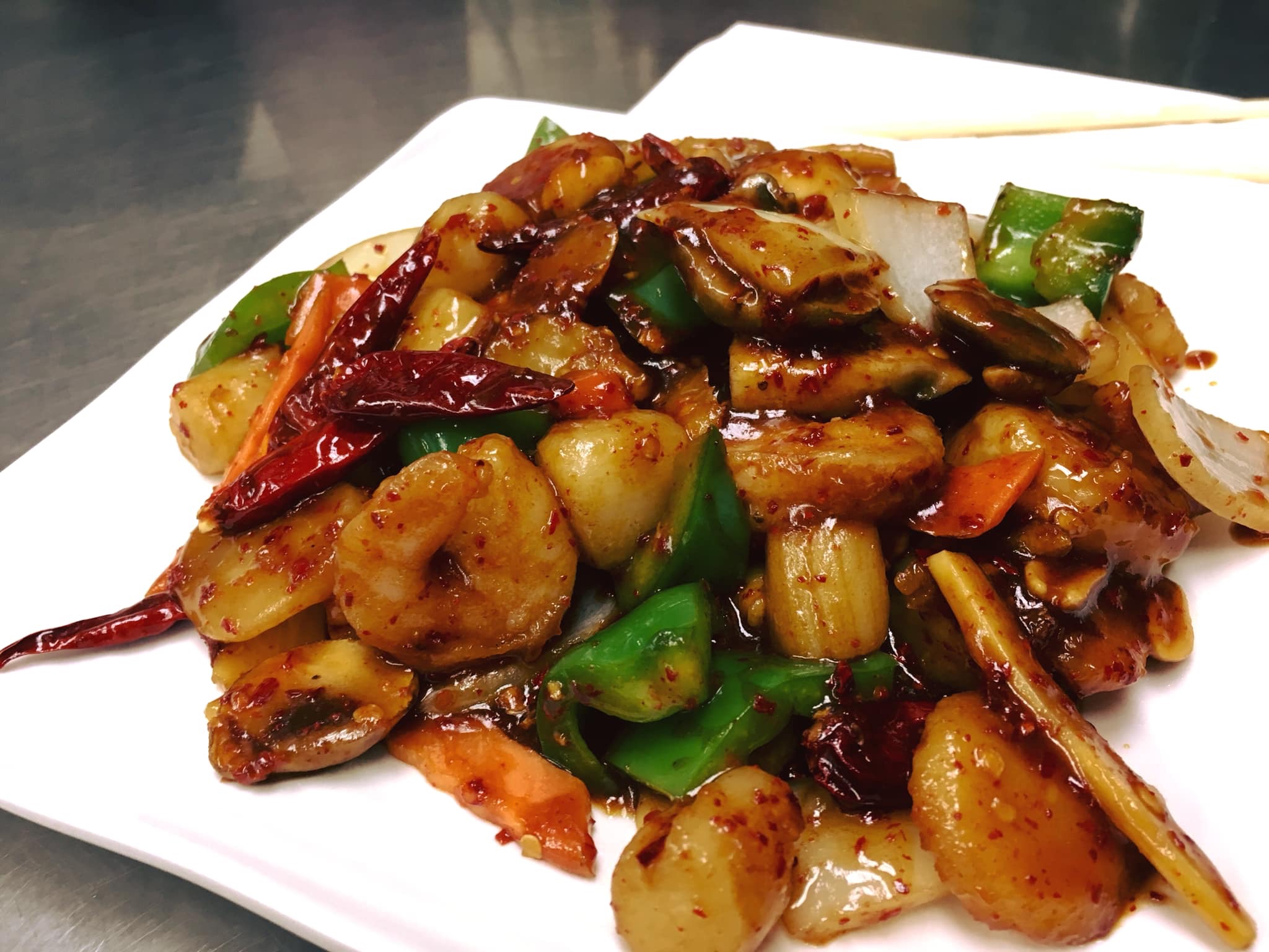 Order C3. Kung Pao Scallops and Shrimp food online from China Kitchen store, Greenacres on bringmethat.com